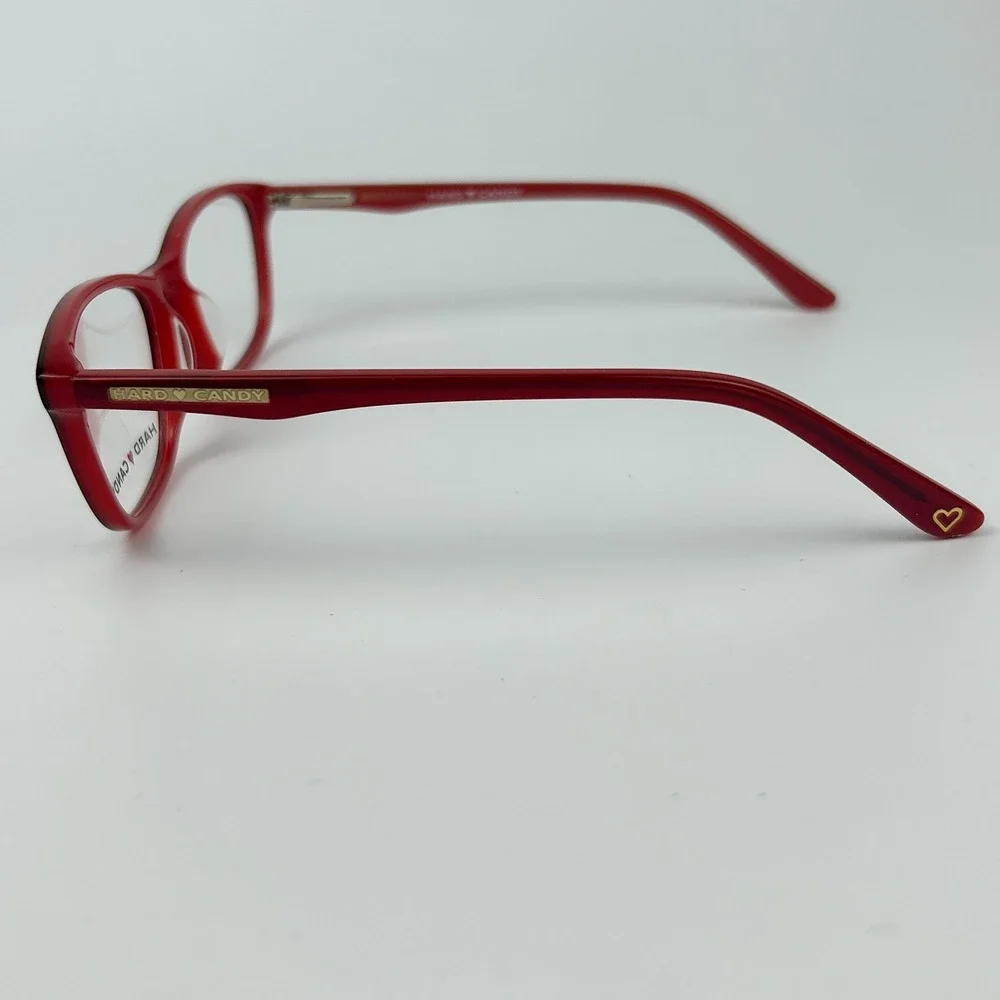 Hard Candy HC39 Womens Eyeglasses Frame Red Plastic Full Rim 53-16-135 mm